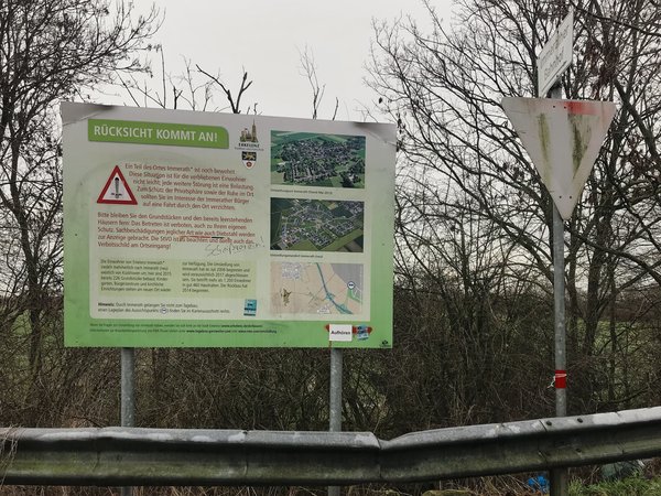 Immerath (DE), Schild „Rücksicht kommt an“ -- 2018 -- 1592